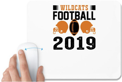 UDNAG White Mousepad 'Football | Wildcats copy' for Computer / PC / Laptop [230 x 200 x 5mm] Non Slip Base Mousepad(White)