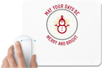 UDNAG White Mousepad 'Christmas | May your days be merry and bright' for Computer / PC / Laptop [230 x 200 x 5mm] Mousepad(White)
