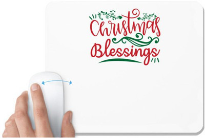 UDNAG White Mousepad 'Christmas | christmas blessings' for Computer / PC / Laptop [230 x 200 x 5mm] Non Slip Base Mousepad(White)