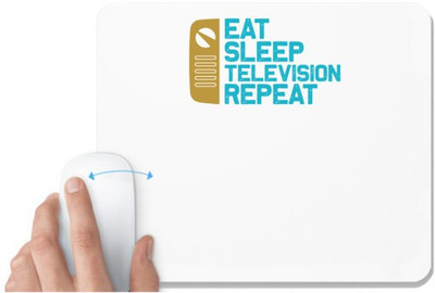 UDNAG White Mousepad 'TV | Eat sleep copy 7' for Computer / PC / Laptop [230 x 200 x 5mm] Mousepad(White)