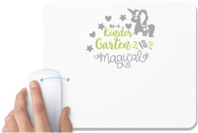 UDNAG White Mousepad 'Teacher Student | Kindergarten is magical' for Computer / PC / Laptop [230 x 200 x 5mm] Mousepad(White)