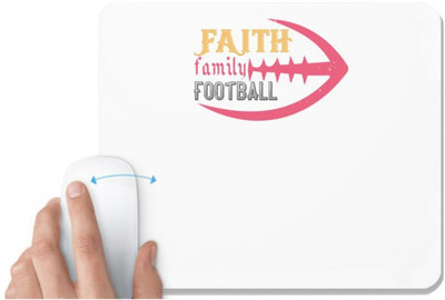 UDNAG White Mousepad 'Football | Faith family football copy' for Computer / PC / Laptop [230 x 200 x 5mm] Non Slip Base Mousepad(White)