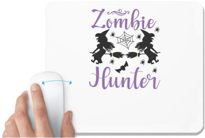 UDNAG White Mousepad 'Zombie | Zombie Hunter copy' for Computer / PC / Laptop [230 x 200 x 5mm] Non Slip Base Mousepad(White)