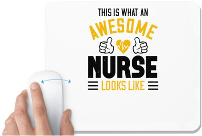 UDNAG White Mousepad 'Nurse | this is what an awesome' for Computer / PC / Laptop [230 x 200 x 5mm] Mousepad(White)