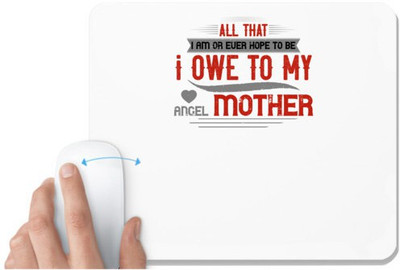 UDNAG White Mousepad 'Cameraman | All that I am or ever hope to be' for Computer / PC / Laptop [230 x 200 x 5mm] Non Slip Base Mousepad(White)