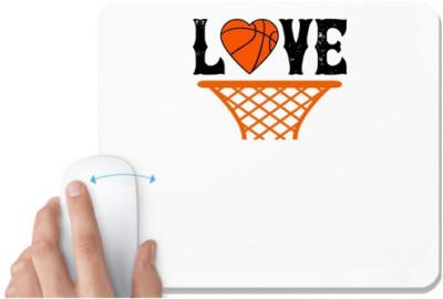 UDNAG White Mousepad 'Basketball | Love copy 4' for Computer / PC / Laptop [230 x 200 x 5mm] Mousepad(White)
