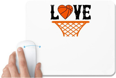 UDNAG White Mousepad 'Basketball | Love copy 4' for Computer / PC / Laptop [230 x 200 x 5mm] Non Slip Base Mousepad(White)