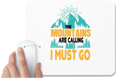 UDNAG White Mousepad 'Adventure | The mountains are calling and I must go 01' for Computer / PC / Laptop [230 x 200 x 5mm] Non Slip Base Mousepad(White)