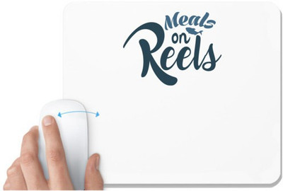 UDNAG White Mousepad 'Fishing | Meals on' for Computer / PC / Laptop [230 x 200 x 5mm] Non Slip Base Mousepad(White)