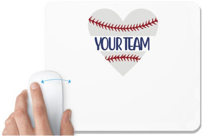 UDNAG White Mousepad 'Baseball | your team2' for Computer / PC / Laptop [230 x 200 x 5mm] Non Slip Base Mousepad(White)