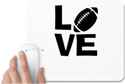 UDNAG White Mousepad 'Football | love' for Computer / PC / Laptop [230 x 200 x 5mm] Non Slip Base Mousepad(White)