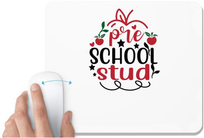 UDNAG White Mousepad 'Teacher Student | pre-school stud' for Computer / PC / Laptop [230 x 200 x 5mm] Non Slip Base Mousepad(White)