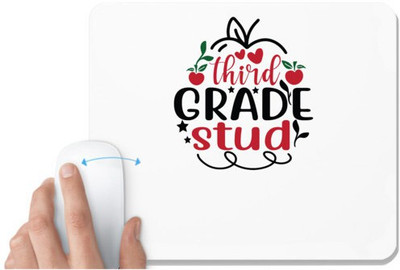 UDNAG White Mousepad 'Teacher Student | Third grade tude' for Computer / PC / Laptop [230 x 200 x 5mm] Non Slip Base Mousepad(White)