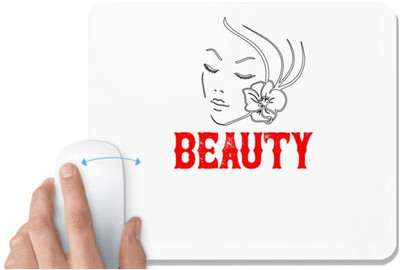 UDNAG White Mousepad 'Beauty | beauty' for Computer / PC / Laptop [230 x 200 x 5mm] Non Slip Base Mousepad(White)