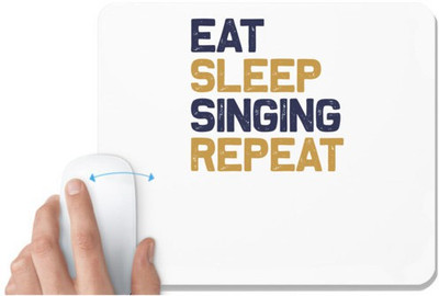 UDNAG White Mousepad 'Music | Eat sleep copy 8' for Computer / PC / Laptop [230 x 200 x 5mm] Mousepad(White)