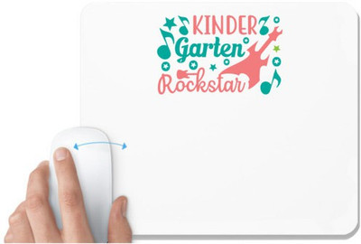 UDNAG White Mousepad 'Teacher Student | Kinder garten rockstar' for Computer / PC / Laptop [230 x 200 x 5mm] Non Slip Base Mousepad(White)