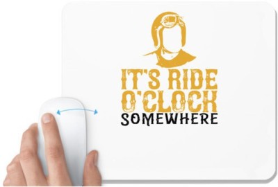 UDNAG White Mousepad 'Motorcycle | it’s ride o’clock somewhere' for Computer / PC / Laptop [230 x 200 x 5mm] Mousepad(White)