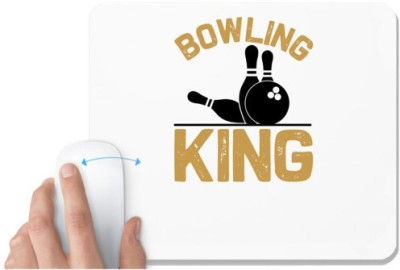 UDNAG White Mousepad 'Bowling | Bowling king' for Computer / PC / Laptop [230 x 200 x 5mm] Mousepad(White)