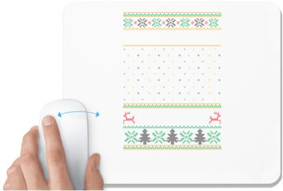 UDNAG White Mousepad '| Template 39' for Computer / PC / Laptop [230 x 200 x 5mm] Non Slip Base Mousepad(White)