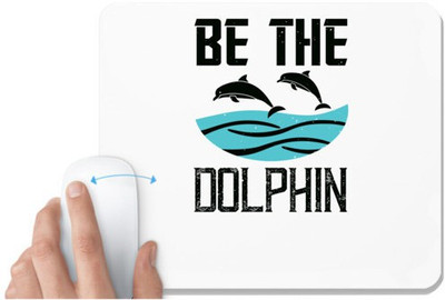 UDNAG White Mousepad 'Swimming | be the dolphin 2' for Computer / PC / Laptop [230 x 200 x 5mm] Mousepad(White)
