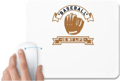 UDNAG White Mousepad 'Baseball | Baseball is' for Computer / PC / Laptop [230 x 200 x 5mm] Non Slip Base Mousepad(White)