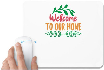UDNAG White Mousepad 'Christmas | wellcome to our home' for Computer / PC / Laptop [230 x 200 x 5mm] Non Slip Base Mousepad(White)