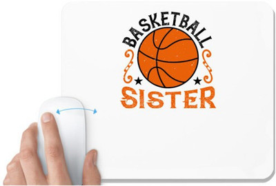 UDNAG White Mousepad 'Basketball | Basketball sister' for Computer / PC / Laptop [230 x 200 x 5mm] Non Slip Base Mousepad(White)