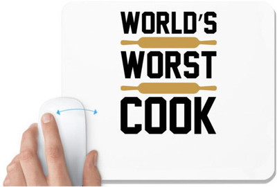 UDNAG White Mousepad 'Cooking | World' for Computer / PC / Laptop [230 x 200 x 5mm] Non Slip Base Mousepad(White)