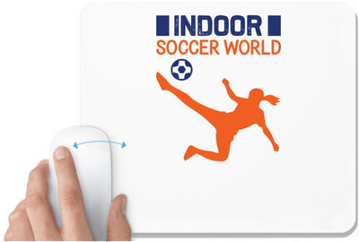 UDNAG White Mousepad 'Football | Indoor' for Computer / PC / Laptop [230 x 200 x 5mm] Non Slip Base Mousepad(White)