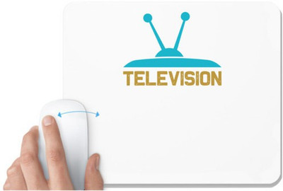 UDNAG White Mousepad 'TV | Television' for Computer / PC / Laptop [230 x 200 x 5mm] Non Slip Base Mousepad(White)