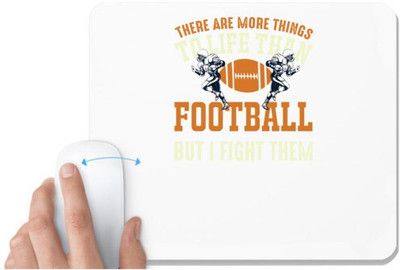 UDNAG White Mousepad 'Football | There are' for Computer / PC / Laptop [230 x 200 x 5mm] Non Slip Base Mousepad(White)