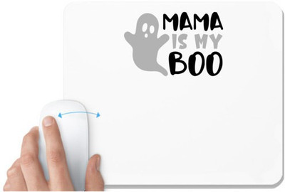 UDNAG White Mousepad 'Halloween | mama is my boo' for Computer / PC / Laptop [230 x 200 x 5mm] Non Slip Base Mousepad(White)
