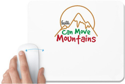 UDNAG White Mousepad 'Christmas | faith can move mountains' for Computer / PC / Laptop [230 x 200 x 5mm] Non Slip Base Mousepad(White)
