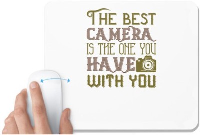 UDNAG White Mousepad 'Cameraman | The best camera IS THE ONE YOU' for Computer / PC / Laptop [230 x 200 x 5mm] Mousepad(White)