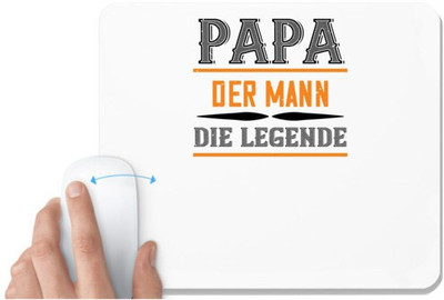 UDNAG White Mousepad 'Papa, Father | papa der mann die legende' for Computer / PC / Laptop [230 x 200 x 5mm] Non Slip Base Mousepad(White)