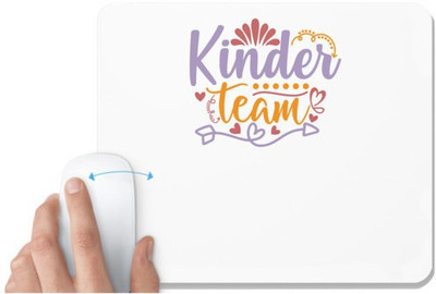 UDNAG White Mousepad 'Teacher Student | kinder team' for Computer / PC / Laptop [230 x 200 x 5mm] Non Slip Base Mousepad(White)