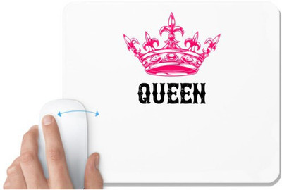 UDNAG White Mousepad 'Couple | Queen' for Computer / PC / Laptop [230 x 200 x 5mm] Non Slip Base Mousepad(White)