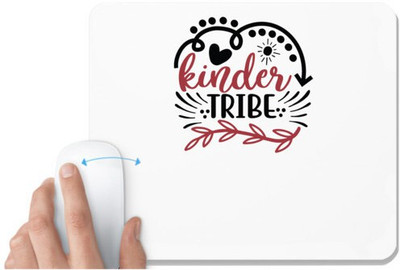 UDNAG White Mousepad 'Teacher | kinder tribe' for Computer / PC / Laptop [230 x 200 x 5mm] Non Slip Base Mousepad(White)