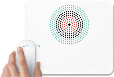 UDNAG White Mousepad 'Colorful ring | Drawing' for Computer / PC / Laptop [230 x 200 x 5mm] Non Slip Base Mousepad(White)