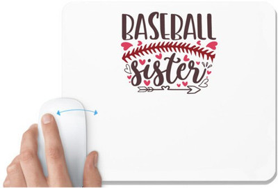 UDNAG White Mousepad 'Baseball | Baseball sister' for Computer / PC / Laptop [230 x 200 x 5mm] Non Slip Base Mousepad(White)