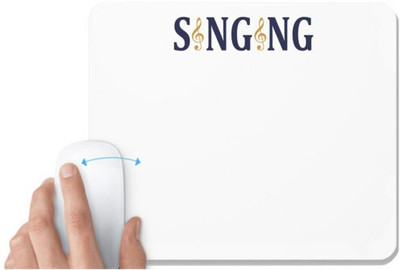 UDNAG White Mousepad 'Music | Singing' for Computer / PC / Laptop [230 x 200 x 5mm] Non Slip Base Mousepad(White)