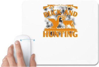 UDNAG White Mousepad 'Hunting | Duck and hunting' for Computer / PC / Laptop [230 x 200 x 5mm] Non Slip Base Mousepad(White)