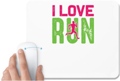 UDNAG White Mousepad 'Running | I love copy 2' for Computer / PC / Laptop [230 x 200 x 5mm] Mousepad(White)