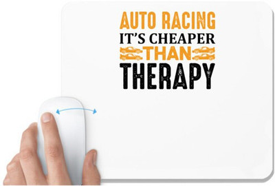 UDNAG White Mousepad 'Racing | Auto racing' for Computer / PC / Laptop [230 x 200 x 5mm] Non Slip Base Mousepad(White)