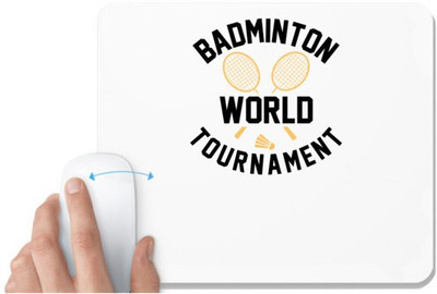 UDNAG White Mousepad 'Badminton | Badminton' for Computer / PC / Laptop [230 x 200 x 5mm] Non Slip Base Mousepad(White)