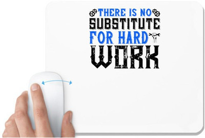 UDNAG White Mousepad 'Gym | 03.ther is no substitute for hard work' for Computer / PC / Laptop [230 x 200 x 5mm] Mousepad(White)
