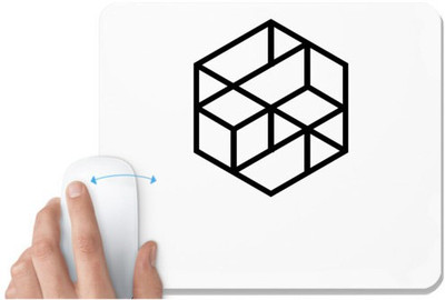 UDNAG White Mousepad 'Hexagonal | Drawing' for Computer / PC / Laptop [230 x 200 x 5mm] Non Slip Base Mousepad(White)