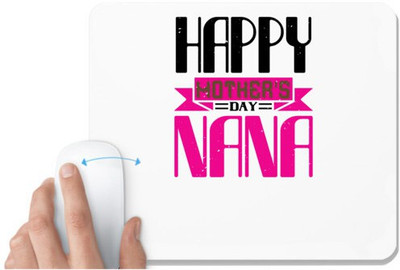 UDNAG White Mousepad 'Grand Father | 02 HAPPY mothers day nana' for Computer / PC / Laptop [230 x 200 x 5mm] Non Slip Base Mousepad(White)