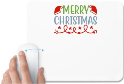 UDNAG White Mousepad 'Christmas | merry christmassssss' for Computer / PC / Laptop [230 x 200 x 5mm] Mousepad(White)