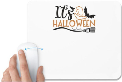 UDNAG White Mousepad 'Halloween | It’s Halloween' for Computer / PC / Laptop [230 x 200 x 5mm] Non Slip Base Mousepad(White)